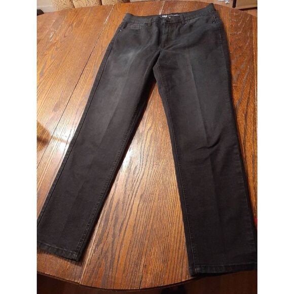Size 12 DG2 Diane Gilman Black Stretch Denim Jeans High Waist Casual Pants - Picture 1 of 3